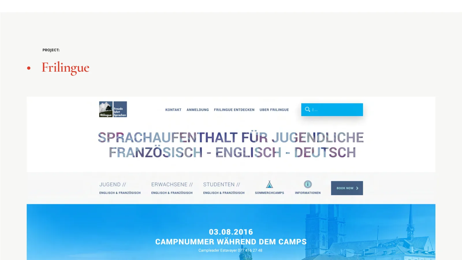 Frilingue language school website